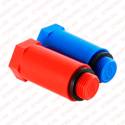 Комплект длинных PPR пробок  с резьбой  1/2" (красная + синяя), VALTEC